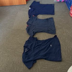 Navy blue scrub tops six set small